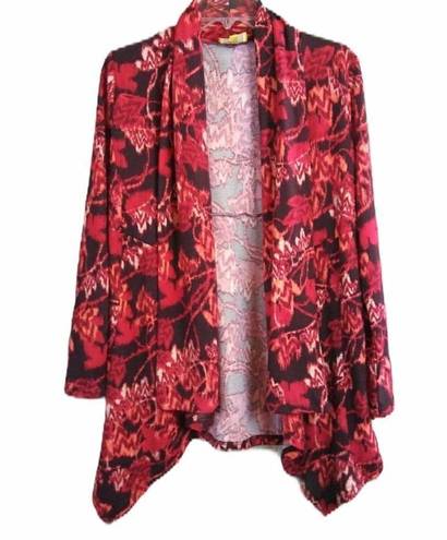 Liz Lange 2 PCS Blazer and Tank Top Medium Open Cardigan Ikat Print Lagenlook