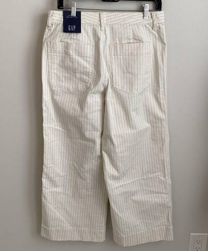 Gap  High Rise Wide Leg Crop Jeans Ivory Striped