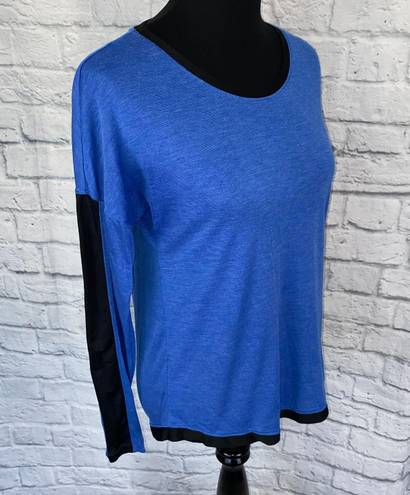 Avia women S scoopneck Longsleeve activewear top blue/black