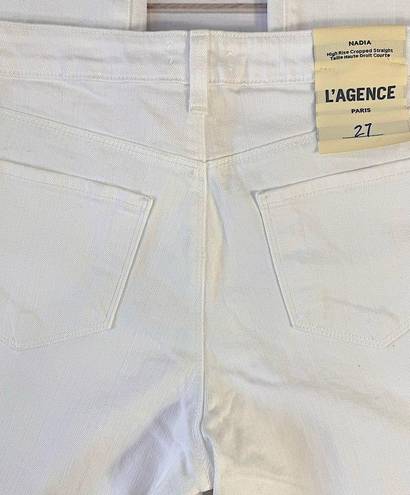 L'Agence NEW L’Agence Nadia High Rise Cropped Straight Blanc White Capri Jeans Size 27/2