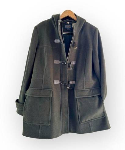 Pendleton  Merino Wool Hooded Car Coat Shacket, Olive Green & Toggle Close sz. 18