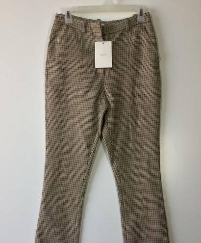 ALC Frank ALC edwin glen checkered high rise slit hem dressy pants Brown