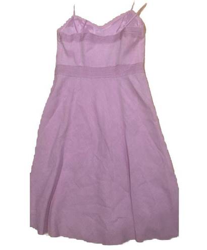 The Loft Anne Taylor NWOT Sz 8 Linen Lilac Purple Knee Length Classic Swing Dress