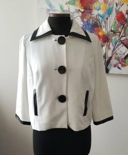 Dress Barn  Jacket White and Black Patent Leather