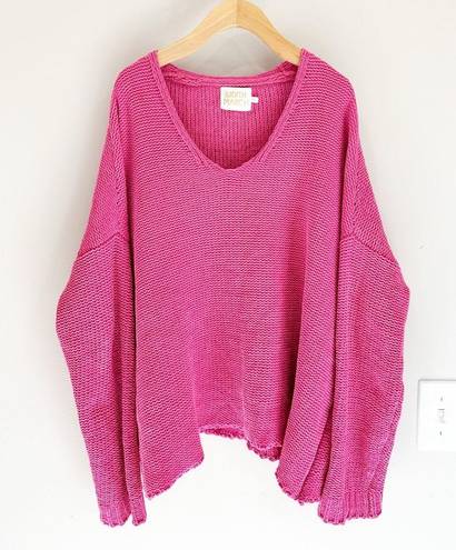 Judith March  Pink Chenille Chunky Yarn Pullover Oversized Sweater Top Size M