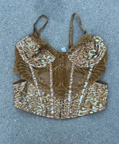 Urban Outfitters Printed Tan Corset Top