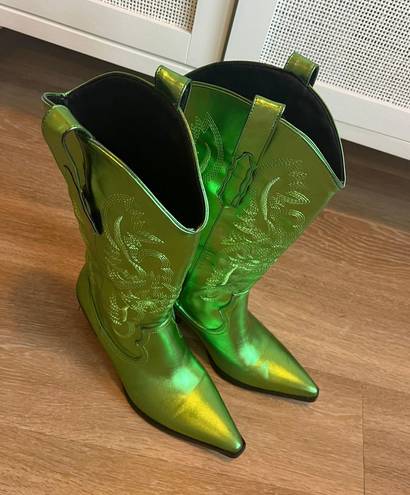 Green Cowboy Boots Size 8