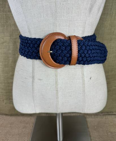 Talbots Wide Blue Woven Dress Belt Size M-Lrg 0-43 Inches