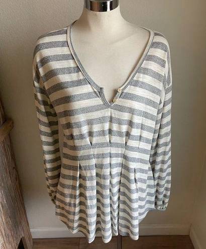 Edge Women’s raw  long sleeve boho baby doll shirt size small oversized blouse