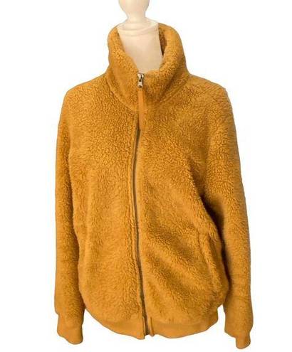 Free Country  Camel rust brown tan full zip Faux Fur Plush Sherpa Jacket Size M