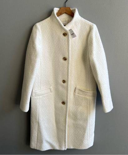 J.Crew  NWT Textured Wool Blend Coat in Ivory Size 8