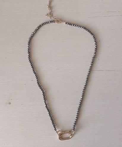 Madewell NWOT  gold toned metallic grey beaded dainty necklace