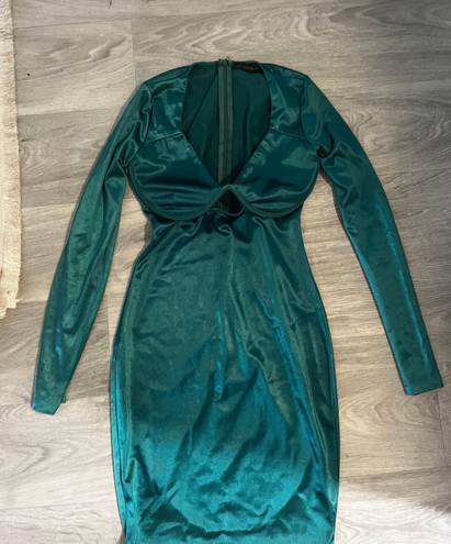 The Vintage Shop Dark Green Bodycon Dress