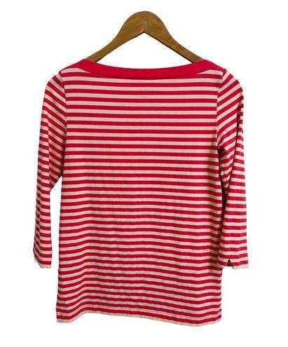 Kate Spade  New york Devon striped top pink white size Small