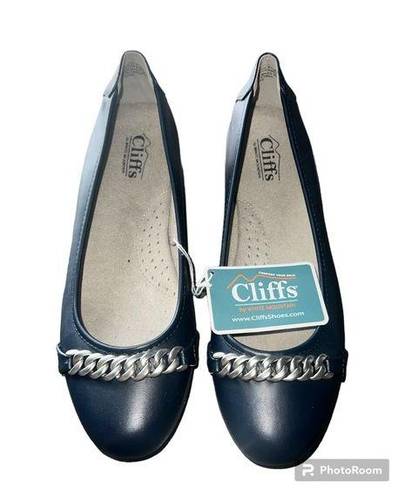 Cliffs  by White Mountain Charmed Ballet Flat in Navy Size 9.5M NWT