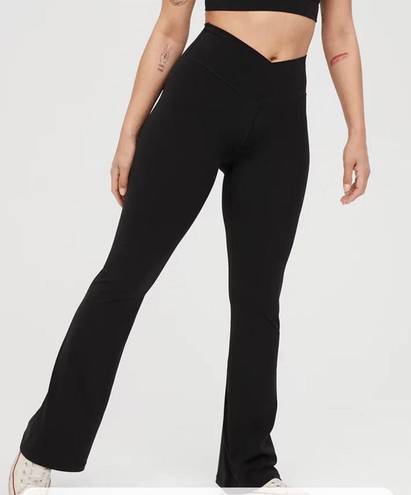 Aerie Black Crossover Flare Leggings