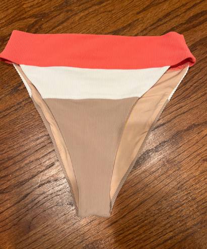 Beach Riot Alexis Bikini Bottom in Coral Colorblocked