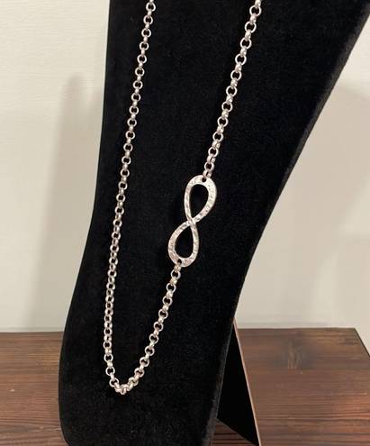 infinity  symbol silver tone open link chain necklace