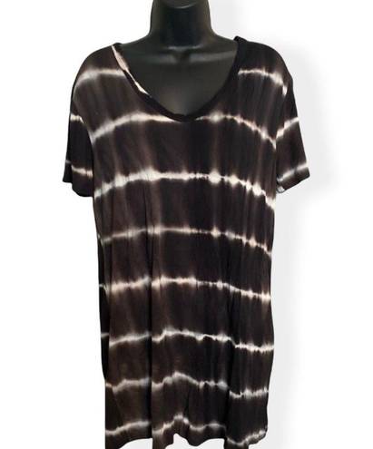 Caution to the Wind Tie Dye Black White Dress