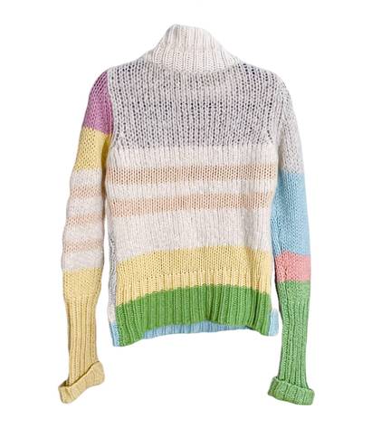 Anthropologie Moth striped colorblock turtleneck sweater