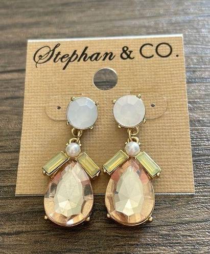 Krass&co Stephan &  blush rhinestone dangle earrings