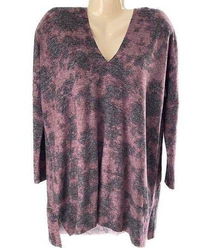 Chance or Fate  Junior's Hacci V Neck Tunic Shirt Size Medium Fall Feels Purple