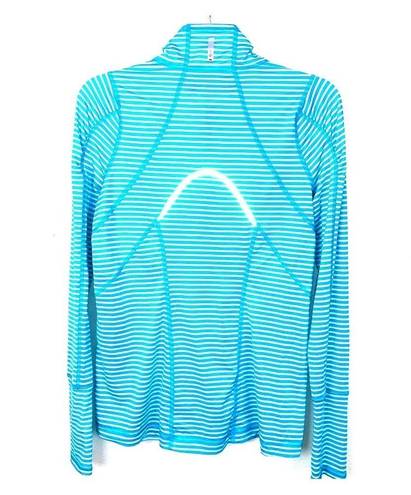 Zella  Run Stripe Half Zip Pullover Shurt Top Small