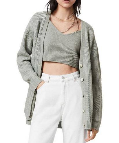 ALLSAINTS 💕💕 Leanne Wool & Alpaca Blend Cardigan ~ Green Bay Sage Green XS NWT