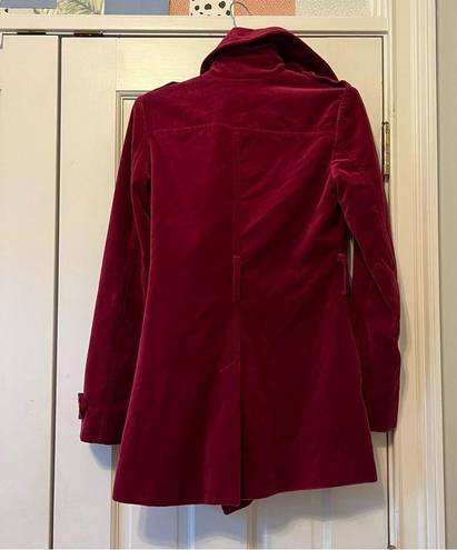 Juicy Couture  Magenta Red Velvet Vintage Pea Coat