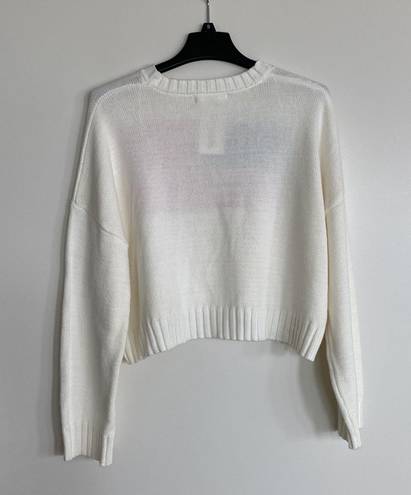 moon&madison American flag iconic crewneck pullover knit sweater small cream NEW NWT