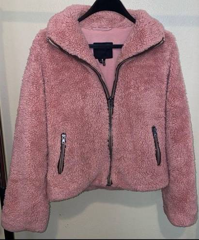 Paige NWOT  Kahlo Pink Blush Fuzzy Fleece Zip-Up Jacket size XS