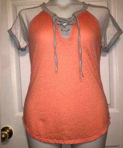 Brooks Bobbie  Sz S Ladies’ Coral & White Varsity Top NEW NWT