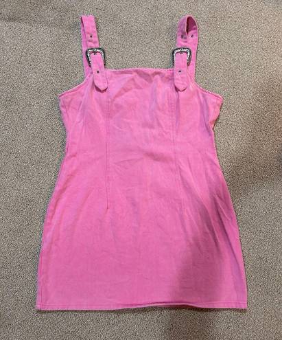 Pink Denim Buckle Dress Size L