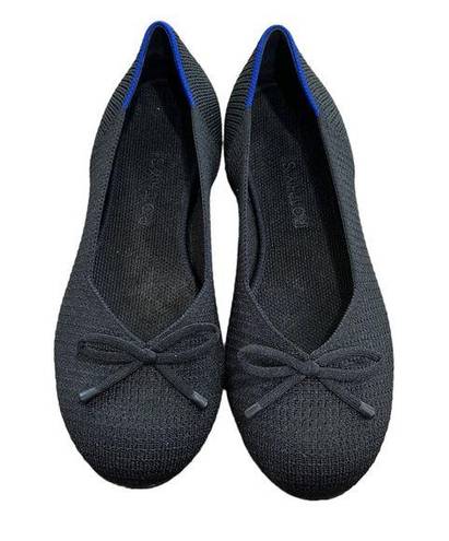 Rothy's  Noir Mesh Textile The Bow Flat Black Women’s size 8.5