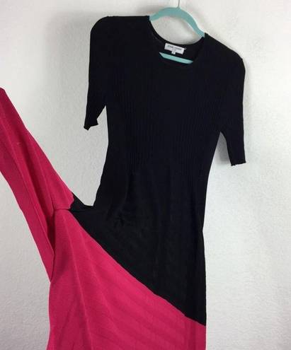 Opening Ceremony  Delta Linear Sweater Dress Large Black Ribbed Asymmetric Knit