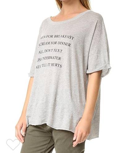 Wildfox  Day Off List Tee Gray Oversized Small