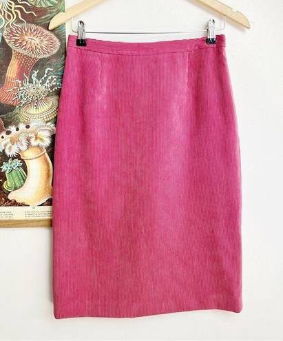 Bubblegum 90s  Pink Barbiecore Corduroy Pencil Skirt