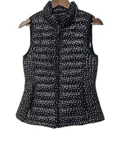 Tommy Hilfiger  Black & White Polka Dot Packable Puffer Vest XS