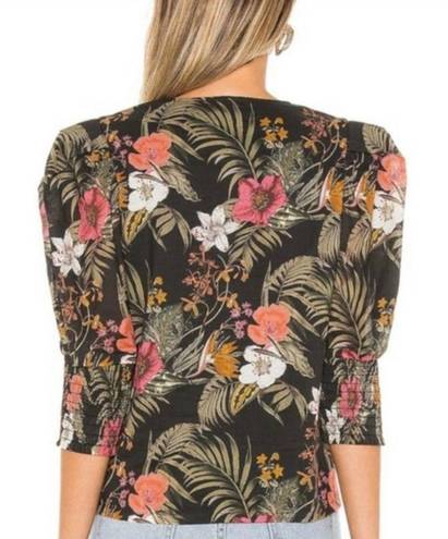 Rebecca Minkoff Geneva Tropical Floral Puff Sleeve Top