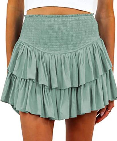 Teal Flowy Mini Skirt Blue Size XXL