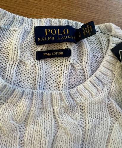 Polo NWT  Ralph Lauren Pima Cotton Sweater White Tye Dyed