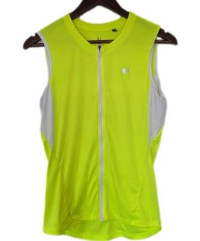 Pearl Izumi  Women's Neon Yellow and White Performance Cycling Zip Up Vest Large