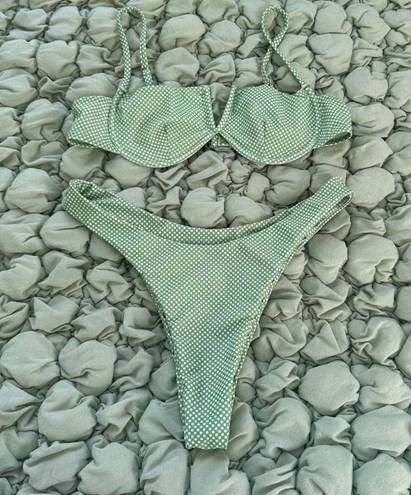 Green Polka Dot Bikini Set