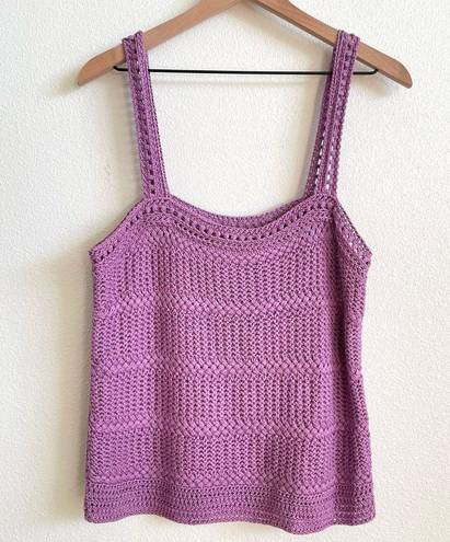 Vince Purple Crochet Knit Tank Top Women’s Large NWT