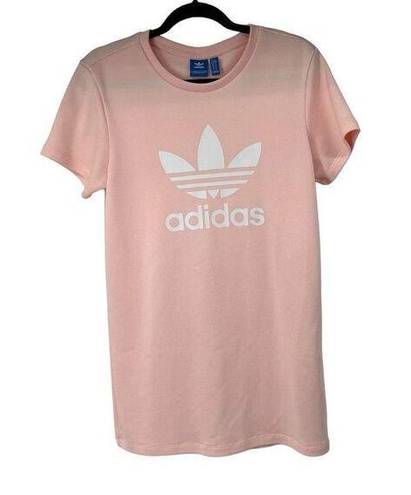 Adidas  Pale Pink Trefoil Logo Short Sleeve Shirt Dress Sz XS Women’s