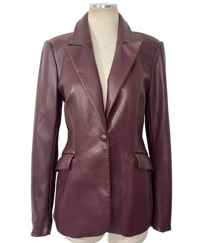 Good American  Better Than Leather Sculpted Blazer in Malbec003 Small Womens