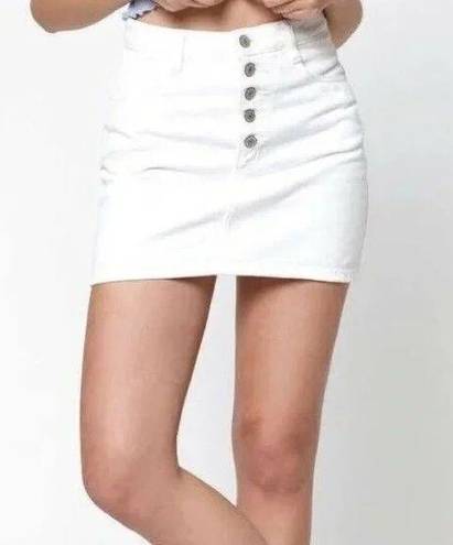 Brandy Melville White Denim Mini Skirt