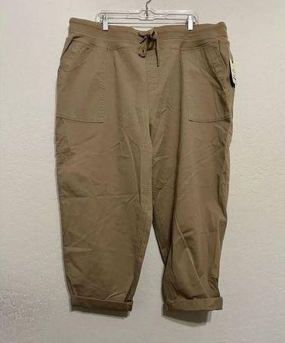 Terra & Sky New  khaki pull on Capri pants Sz 2x