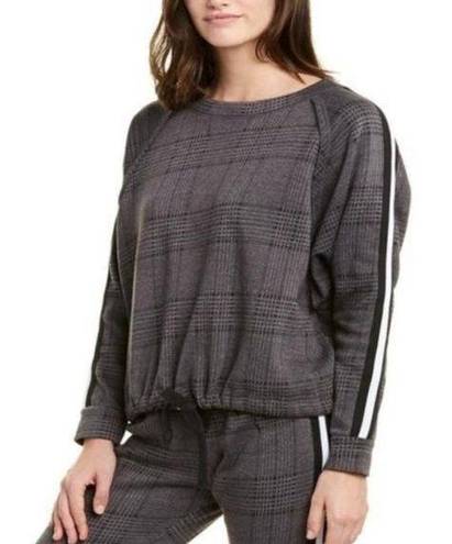 Vintage Havana  Gray Plaid Drawstring Sweater Small