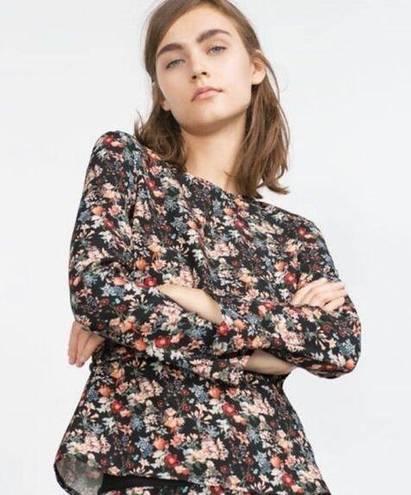 ZARA  Floral Peplum Top 